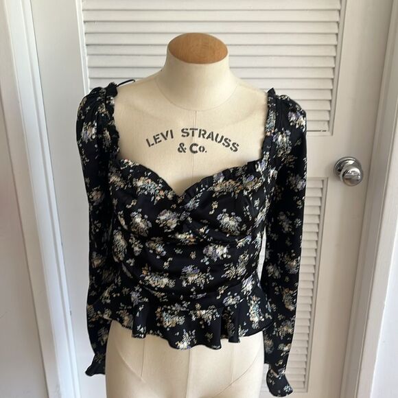 ASTR Floral Sweetheart Neck Underwire Satin Top - Picture 9 of 10